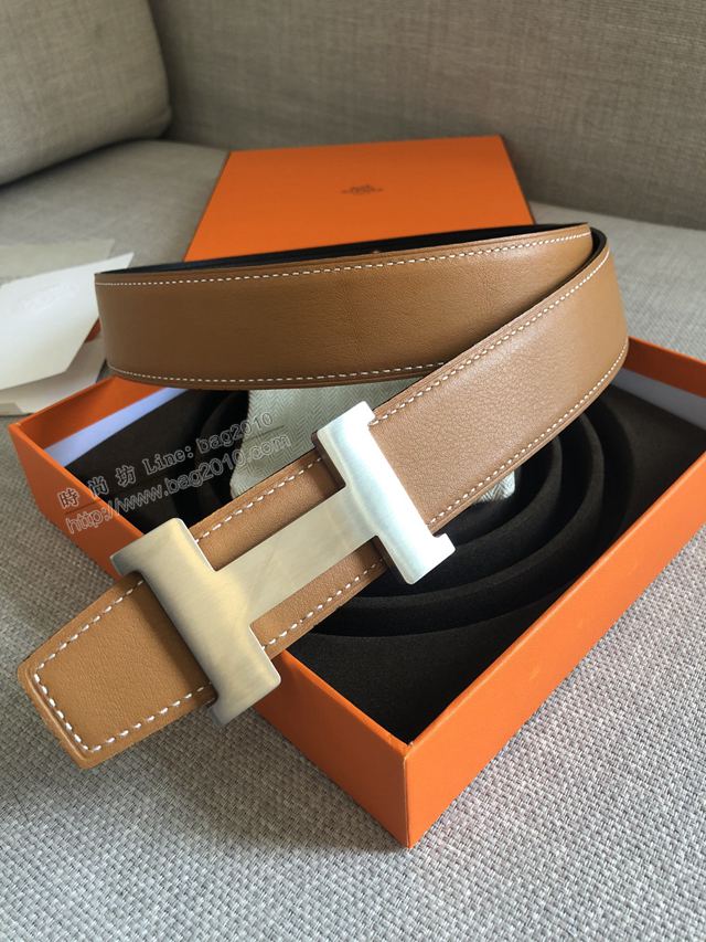 Hermes皮帶 官網同步 38MM 進口原版皮 愛馬仕雙面腰帶  xfp2074